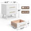 Tables de chevet modernes en bois, tables de chevet 20 po avec 2 tiroirs et poignées en métal pour la chambre à coucher (ensemble de 2)-1502667009