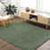 Rectangle Annily Solid Color Machine Woven Polyester Area Rug in Teal