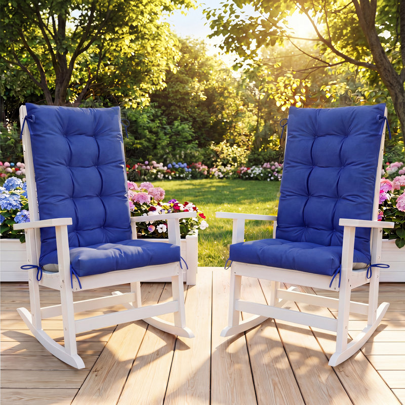 Outdoor/Indoor 5'' Adirondack Chair Seat/Back Cushion with Ties, Dark Blue