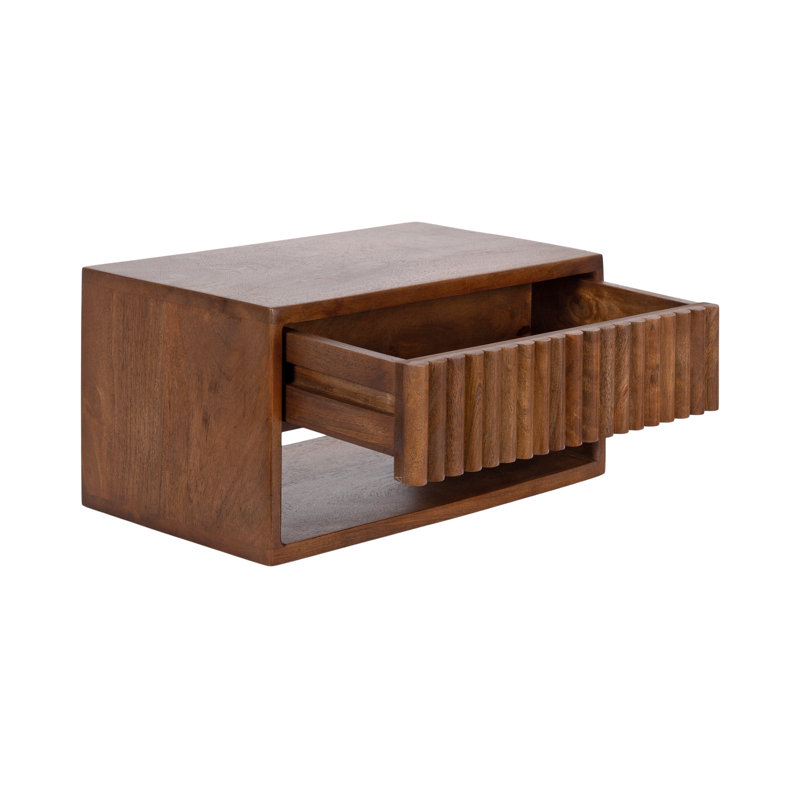 Table d'appoint flottante Rutkowski, Brun, Bois brun foncé