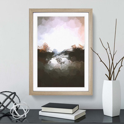 Kayaking Through the Mountains in Abstract - Framed Print