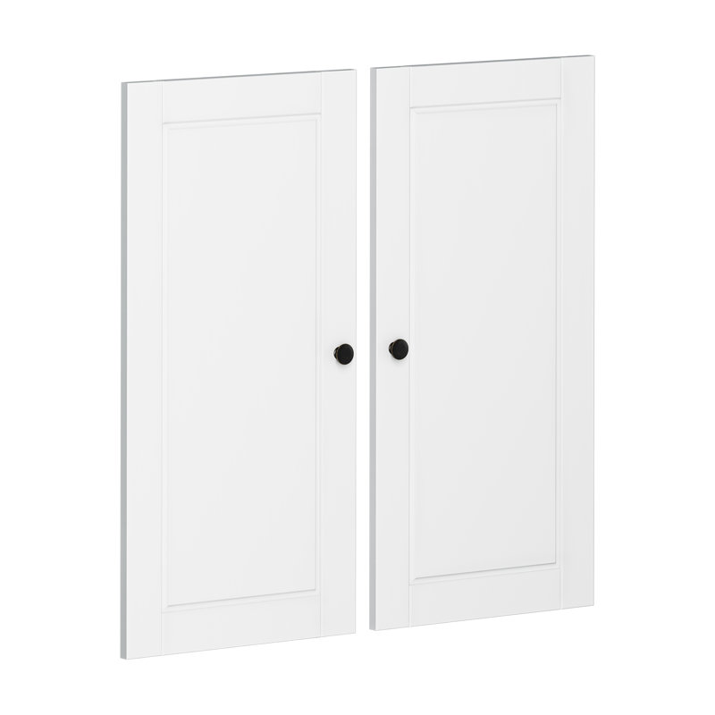 Bryannah 100% Solid Wood Modular Kitchen Pantry Raised Panel Double Door Kit, White