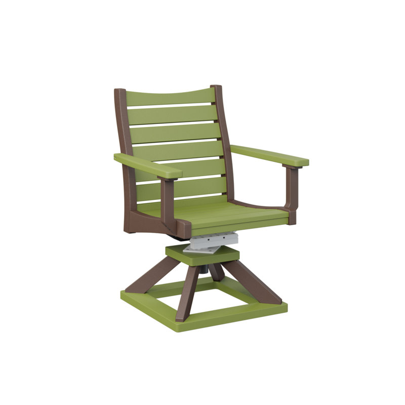 Bristol Outdoor Dining Armchair, Light Green/Chocolate Brown