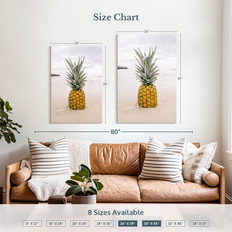 Yarlin Sandy Beach Pineapple, 39" H x 26" W