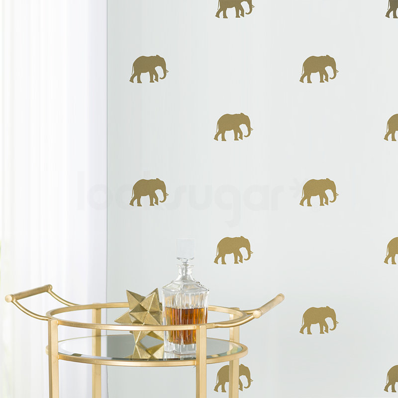 Décalcomanie murale éléphant, Or