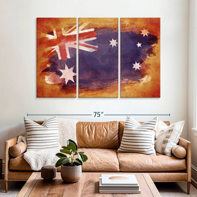 Drapeau de l'Australie, grunge, H 42 po x l 65 po