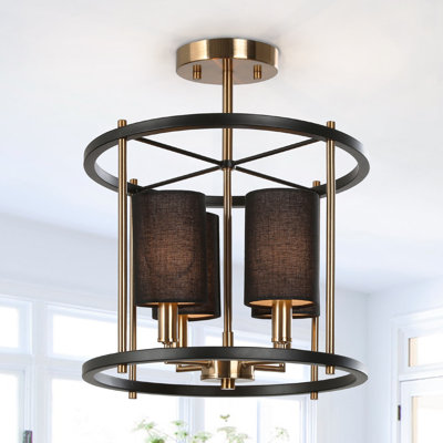 Plafonnier semi-encastré cylindrique à 4 lumières 12,6 po