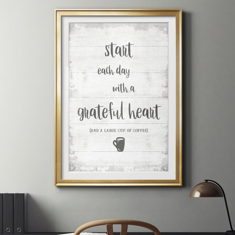 Grateful Coffee - reproduction de cadre photo sur papier, H 18,5 po x l 24,5 po x P 1,5 po, Papier encadré doré