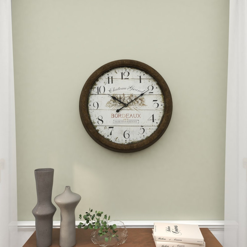 Horloge murale Eatmon, Noyer, Moyen