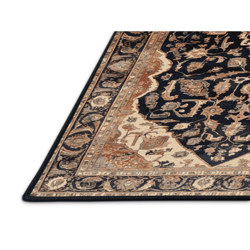 Tapis brun lavable à la machine, Rectangle 7 pi x 9 pi