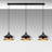 Elegant Adjustable Black Chandelier, Metal Body, 57.5 x 14.2 x 48.0 inches | Adjustable Height 16.5 - 48.0 inches | 3 x E27 Max 40W (Bulbs Not Included) | Perfect for Dining Room, Living Room & Entryway Lighting