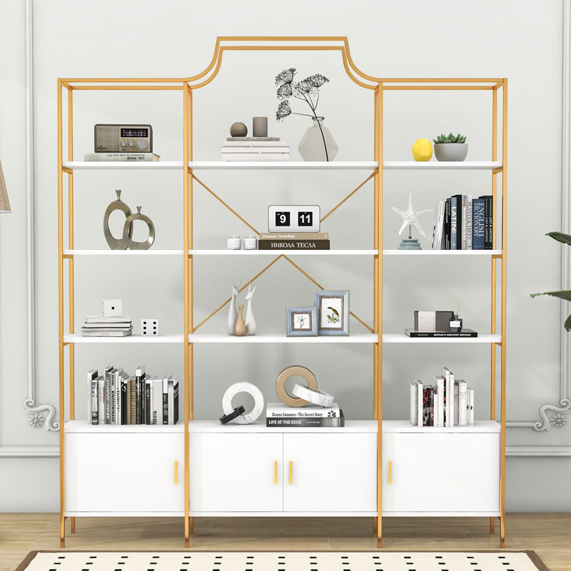Tailon 4-Tiers Home Office Bookcase Bookshelf, Storage Cabinet and Display Shelf