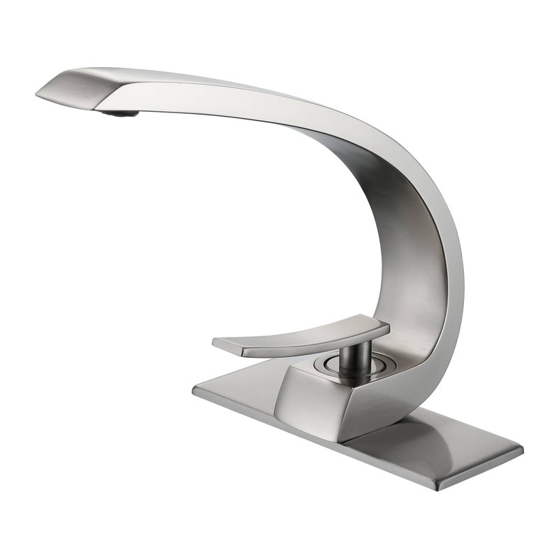 Robinet pour salle de bain à un trou Basin, Nickel brossé