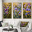 «Purple Yellow Natures Pansies», 3 pièces sur toile-1341014047-1341014044