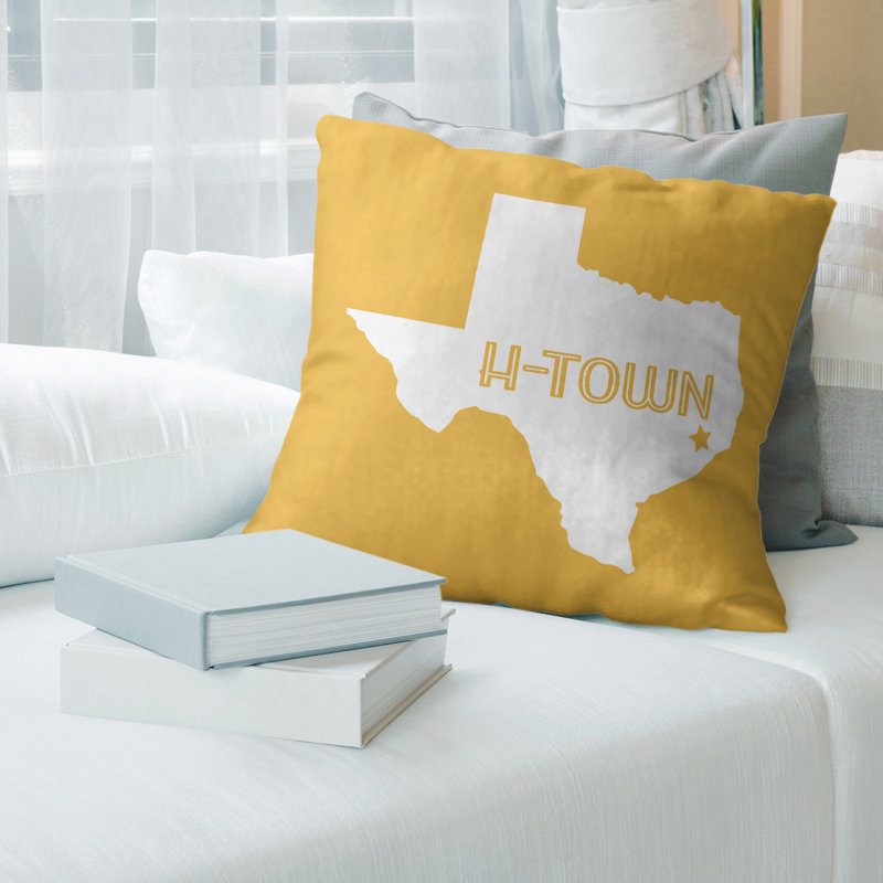 Reversible Throw Pillow, 26" x 26", Yellow, Down Blend