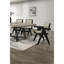 Fauteuil de salle à manger 2 pièces noir avec revêtement gris, chic et rembourré, style contemporain-258713505