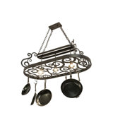 Neo Steel Handcrafted Oval Hanging Pot Rack