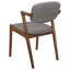 Chaises de salle à manger en noyer foncé et gris, ensemble de 2
