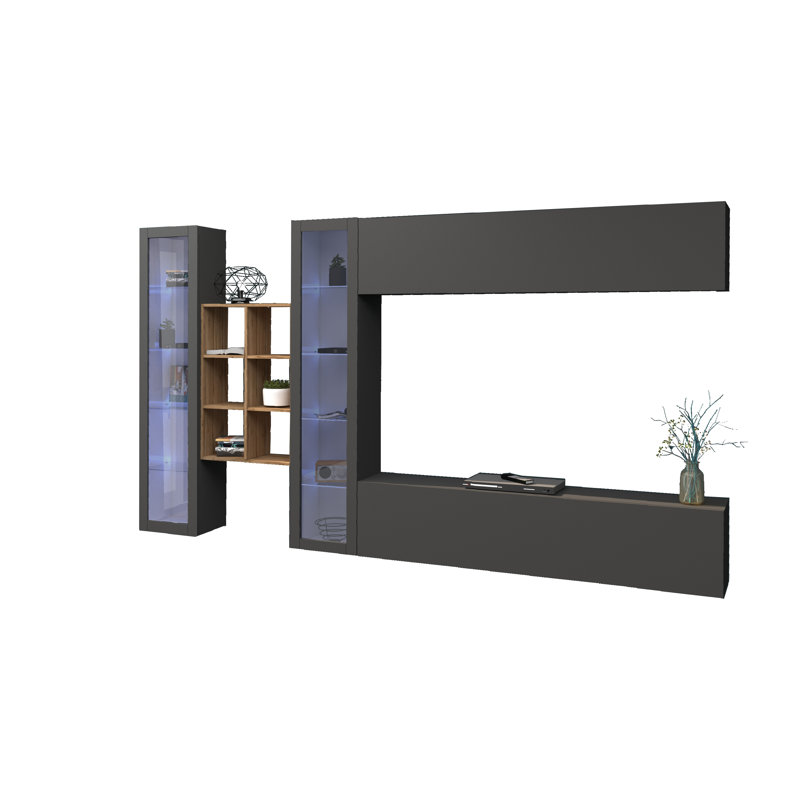 Maruska Unfinished Floating Entertainment Centre for TVs up to 70", Grey Anthracite
