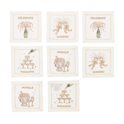 Cheers 8 Piece Cocktail Napkin Set