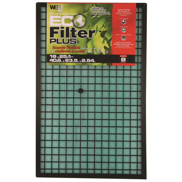 Filtre à Air électrostatique Lavable – 18x25x1 Pouce – MERV 8 – Permanent
