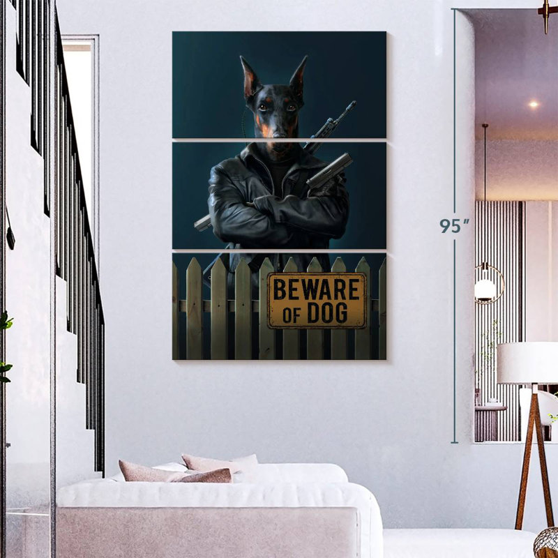 Ketti Beware Of Dog, H 74 po x l 48 po