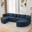 Boneless Couch Modular Sectional Sofa 114.9" Free-Combined Sofa Couch Sofa Bed Compression Sofa With Deep Seating And Curved Design For Living Room-319668362
