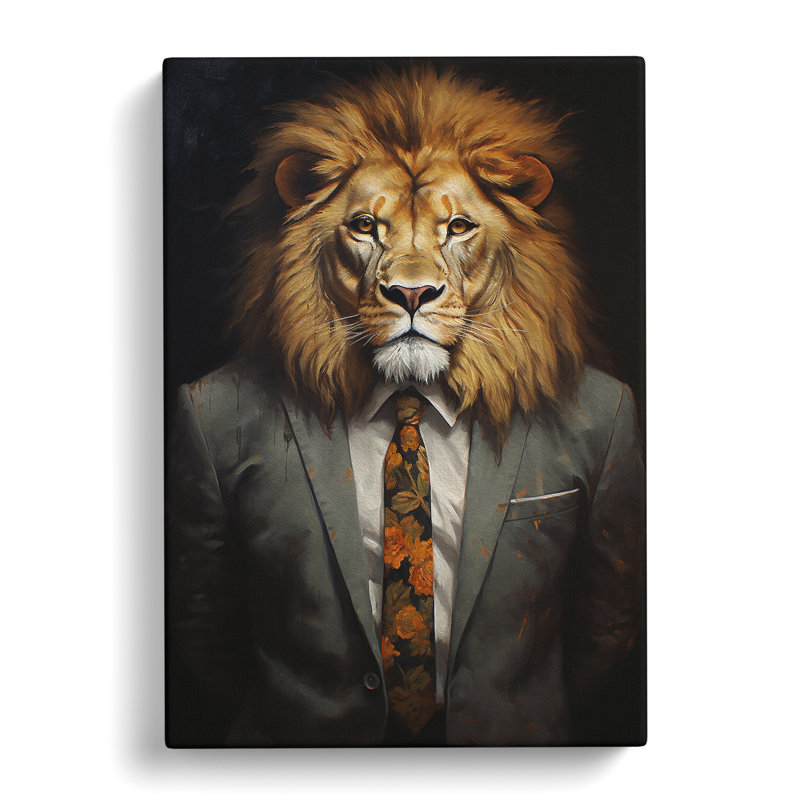 Lion In A Suit - Print, 60cm H x 40cm W x 3cm D