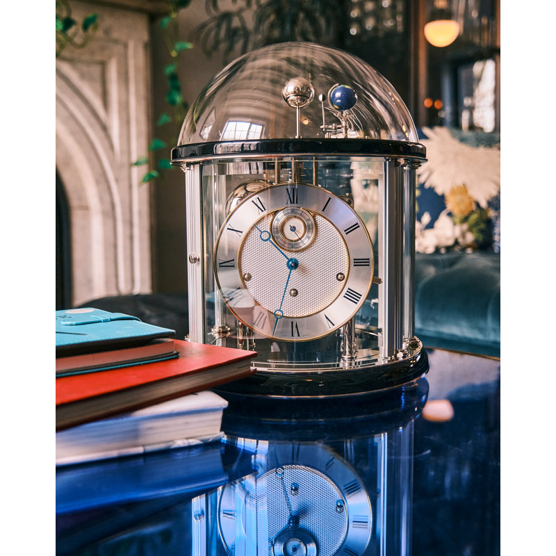 Roman Numeral Tabletop Clock, Black/Silver