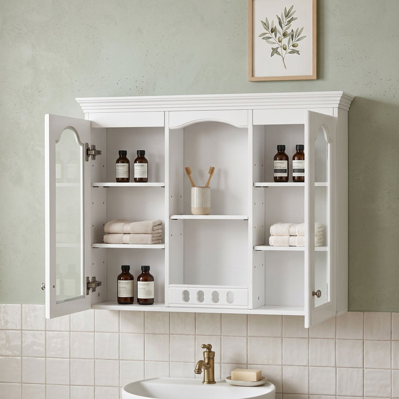 Armoire à pharmacie murale à tablette réglable avec portes