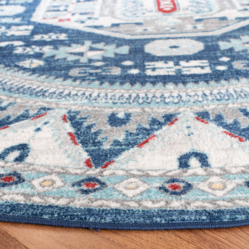 Brockton Southwestern Hand Woven Area Rug, Round 201 cm