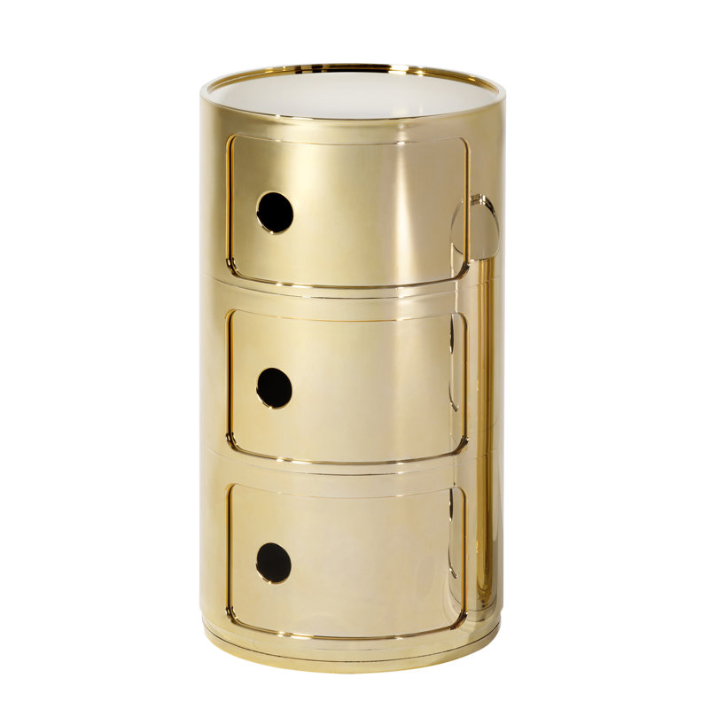 Gold Componibili 3-Tier Round Stackable Storage Module