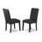 5 Piece Dining Room Furniture Set Includes a Rectangle Dining Table with X-Legs and 4 Black Color Linen Fabric Upholstered Chairs, Wire brushed Black-1068347872