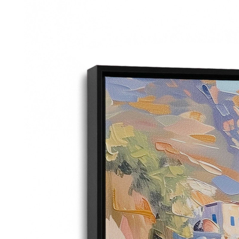 Côte pastel Amalfi I, H 19 po x l 13 po, Cadre flottant, Noir satiné