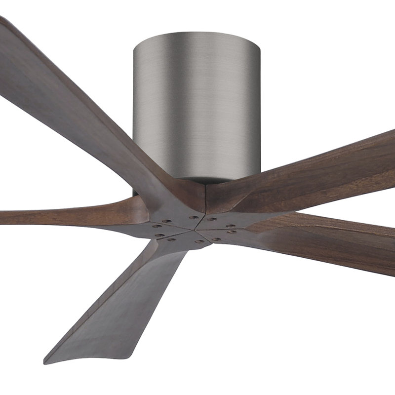 Ventilateur à pales encastré 5 pales Irene, Finition du boîtier du ventilateur, Étain brossé, Ton noyer