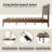 King Size Solid Wood Bed Frame with Headboard & Footboard Platform Bed, 12 Strong Slatted Base, Metal Legs, No Box Spring Needed, Easy Assembly, Anti-Slip & Noise-Free, Walnut Finish-1172597959-1172597955