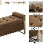 Banc de rangement en velours pour chambre à coucher, pieds dorés-1683472323