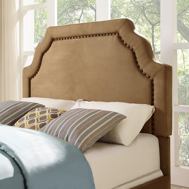 Tête de lit tapissier Benedict, Microfibre chameau, Très grand