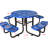 Outdoor Blue 46" Round Steel Picnic Table With Umbrella Slot - Ideal For Camping, Picnics, Backyard Parties Mount Fishing, Tailgate Events-944327204