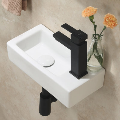 HOROW Hegel 370mm L x 185mm W Brushed Brass Ceramic Rectangular Sink