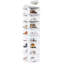 8 étagères à chaussures rotatives, système de rotation 360 °, blanc, espace de rangement propre et ordonné
