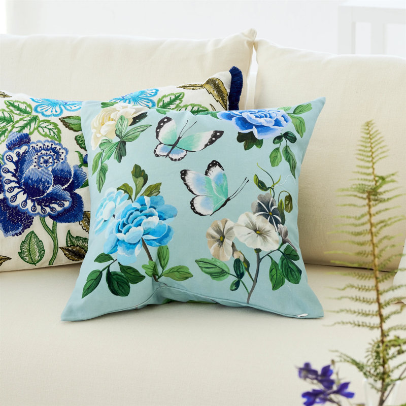 Miraflores Decorative Pillow, Cobalt Floral
