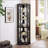 Lighted Corner Curio Cabinet - Elegant Glass Display Case For Living Room & Bar, Perfect For Antique Collections & Wine Storage-164454934-164454938