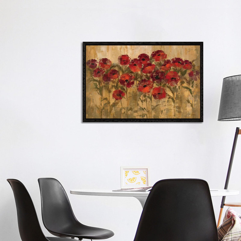 Sunshine Florals by Silvia Vassileva - Wrapped Canvas Painting, 66.04 cm H x 45.72 cm W, Black Floater Framed