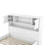 Structure de lit plateforme double / double avec bibliothèques de rangement et tablettes, quatre tiroirs, gris-951058137