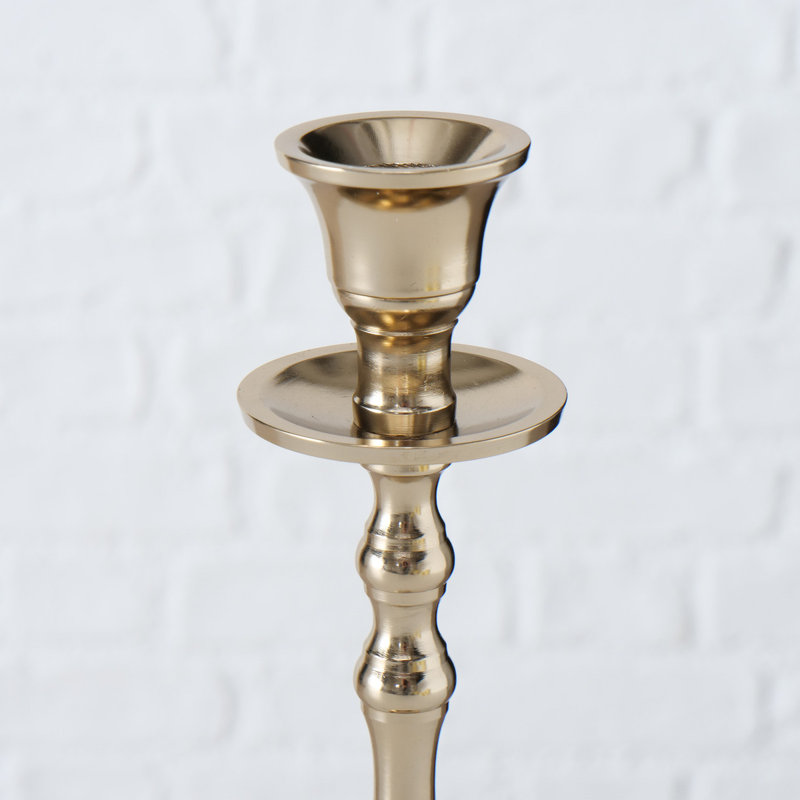9'' H Metal Tabletop Candlestick, Gold