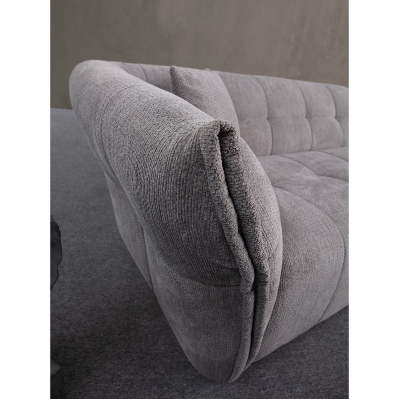 Canapé d’angle, H 29,5 po x l 114,2 po x P 41,3 po, Mélange de polyester gris