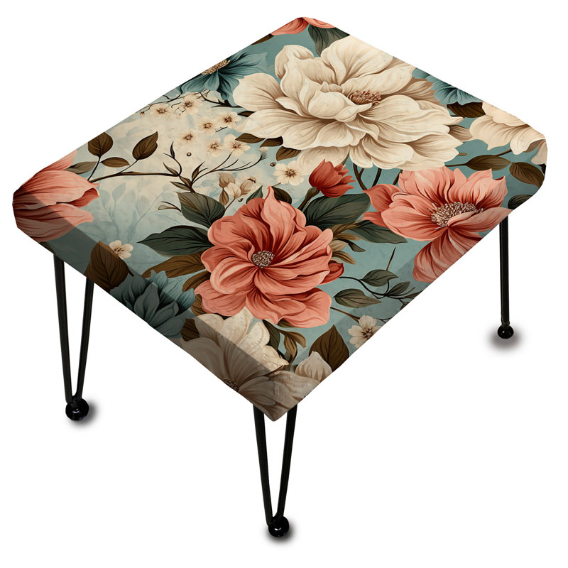 Beige corail rustique Whispers - Repose-pieds rectangulaire Cottage