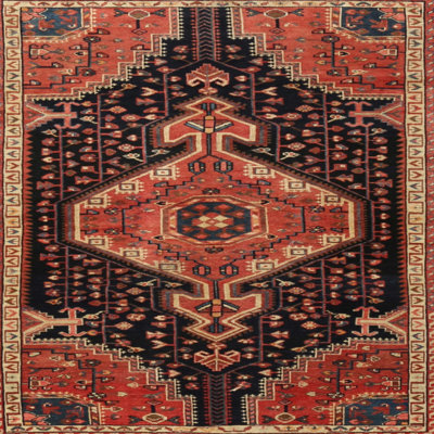 Tapis traditionnel rouge / noir / crème