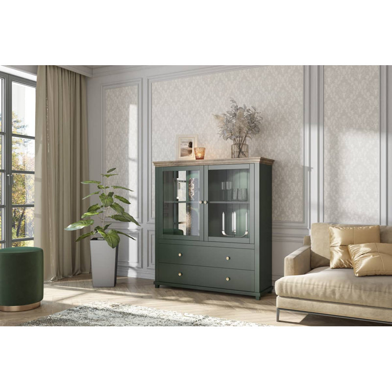 Lyndsay Display Cabinet, Green
